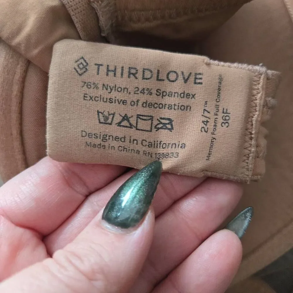 ThirdLove 24/7 Classic Full Coverage Bra 36F Memory Foam Full Coverage